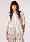 Subtle Sheen Boxy Shirt, Cream, large