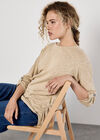 Cotton Blend Ruched Side Jumper, Stone, large