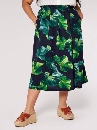 Curve Leaf Midi Skirt