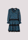 Vintage Floral Lace Tiered Mini Dress, Teal, large