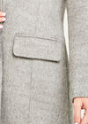 Grey Brushed Wool Blend Coat, Grey, large