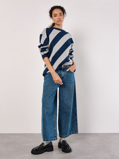 Diagonal Stripe Knitted Jumper