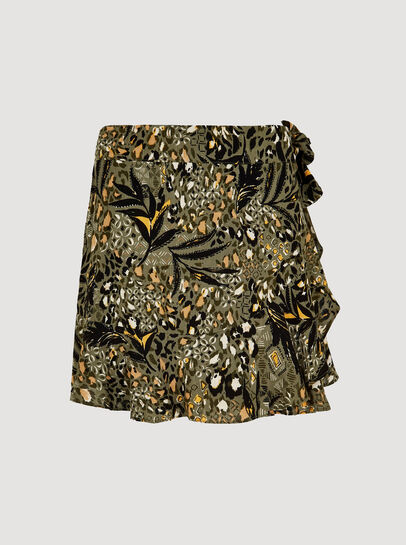 Mixed Animal Print Skort