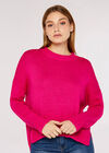 High-Low-Oversize-Pullover, Fuchsia, groß