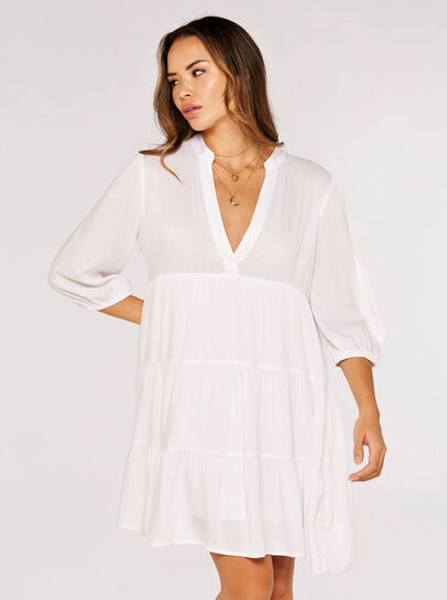 Herringbone Tiered Mini  Dress