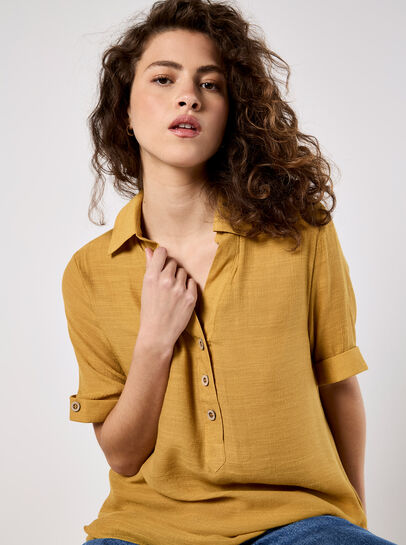 Slub Shimmer Relaxed Blouse