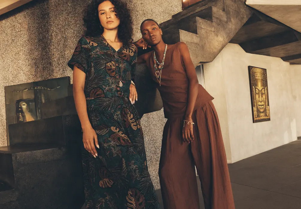 two models wearing a co-ord set
