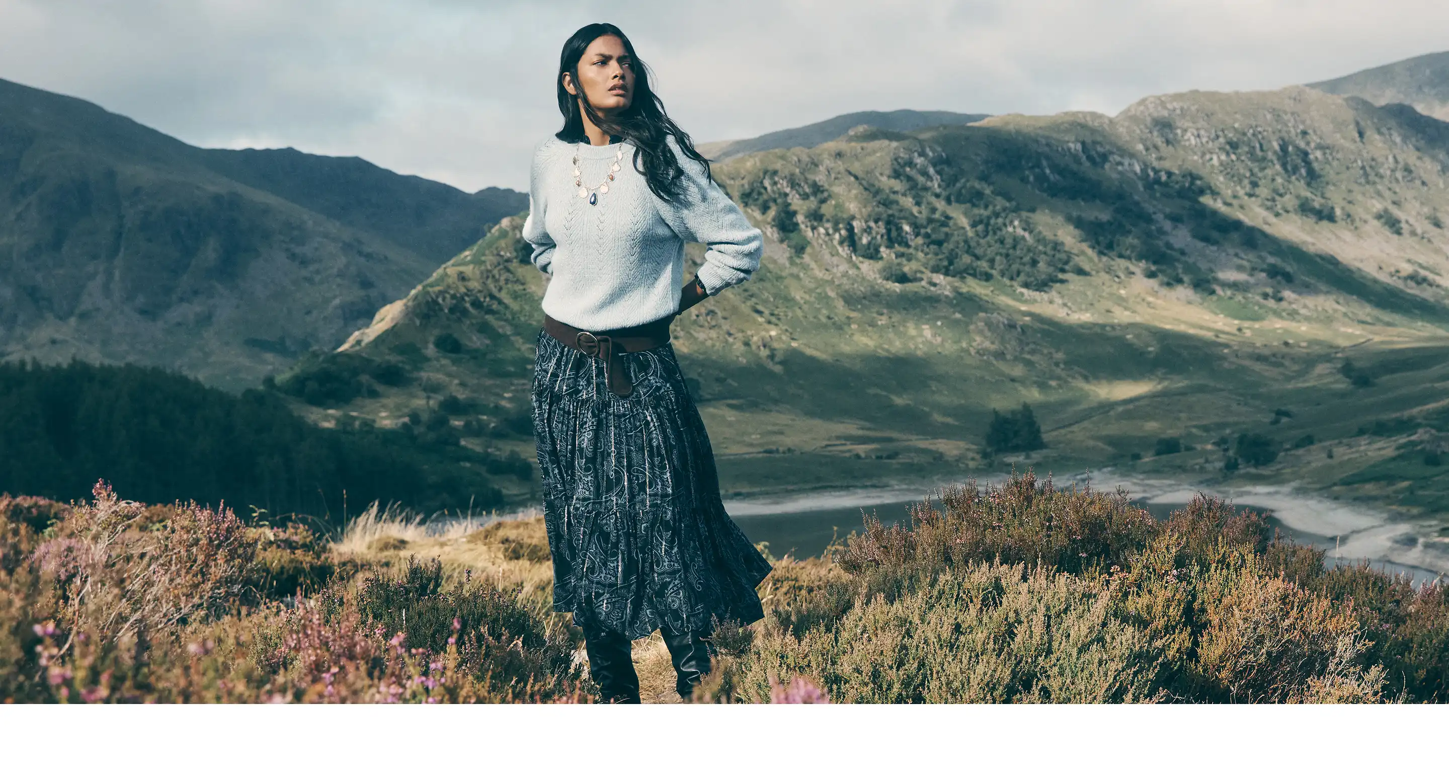 Model wearing boho dress