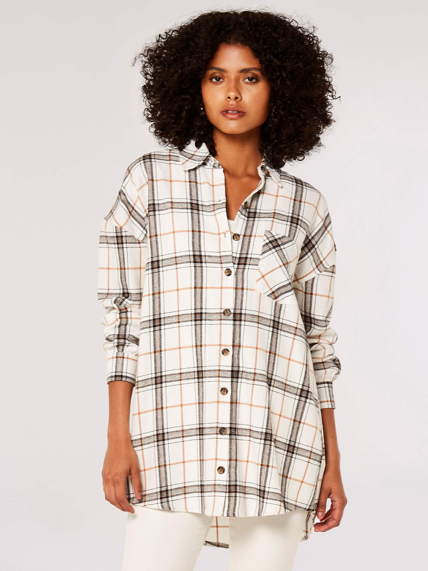 Oversized Cotton Check Shirt | Apricot Clothing