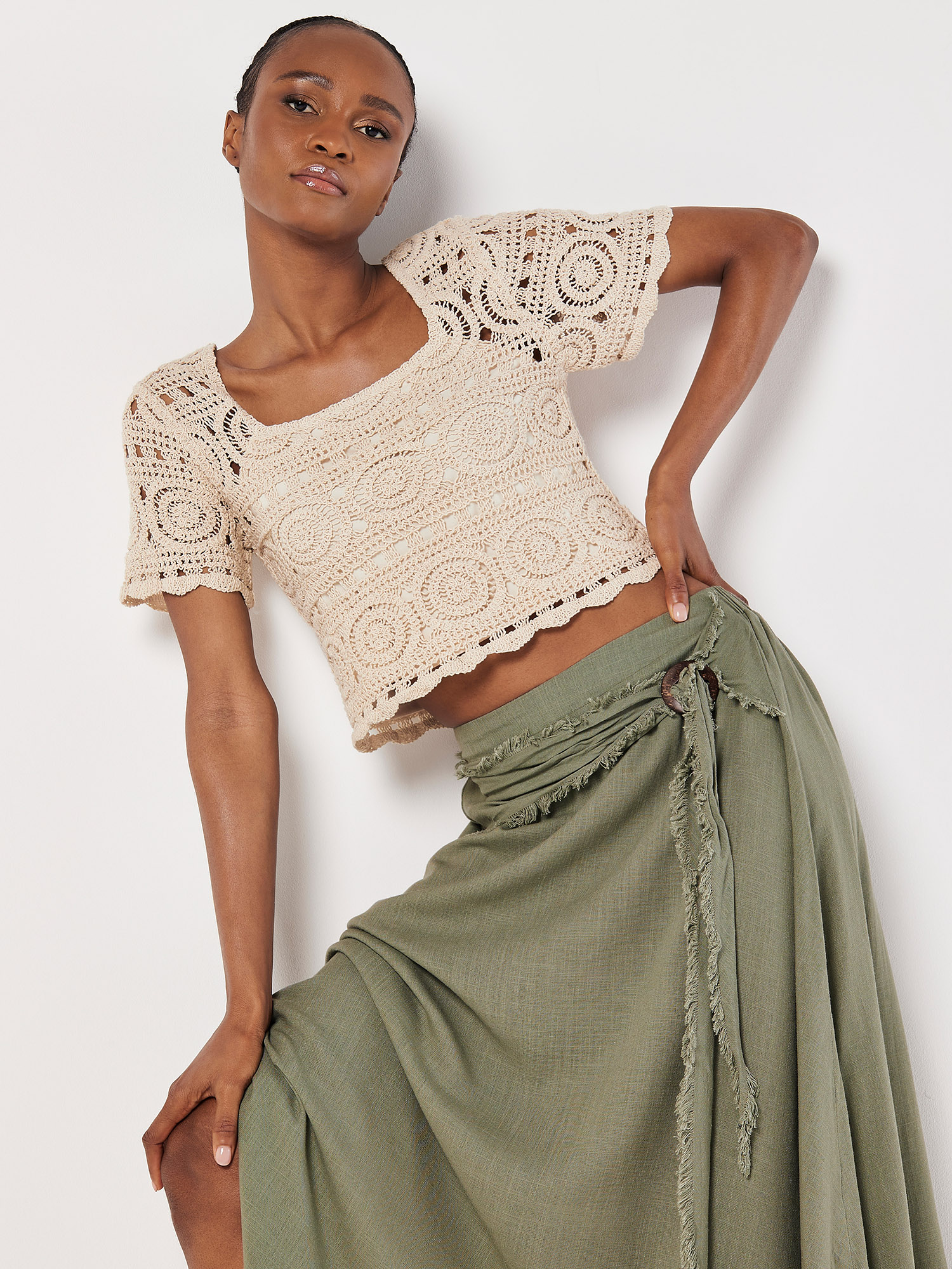 Jupe Femme APRIORI - 100% Lin Français - Taille EU 40 / UK 12 - Occasion Très Bon état