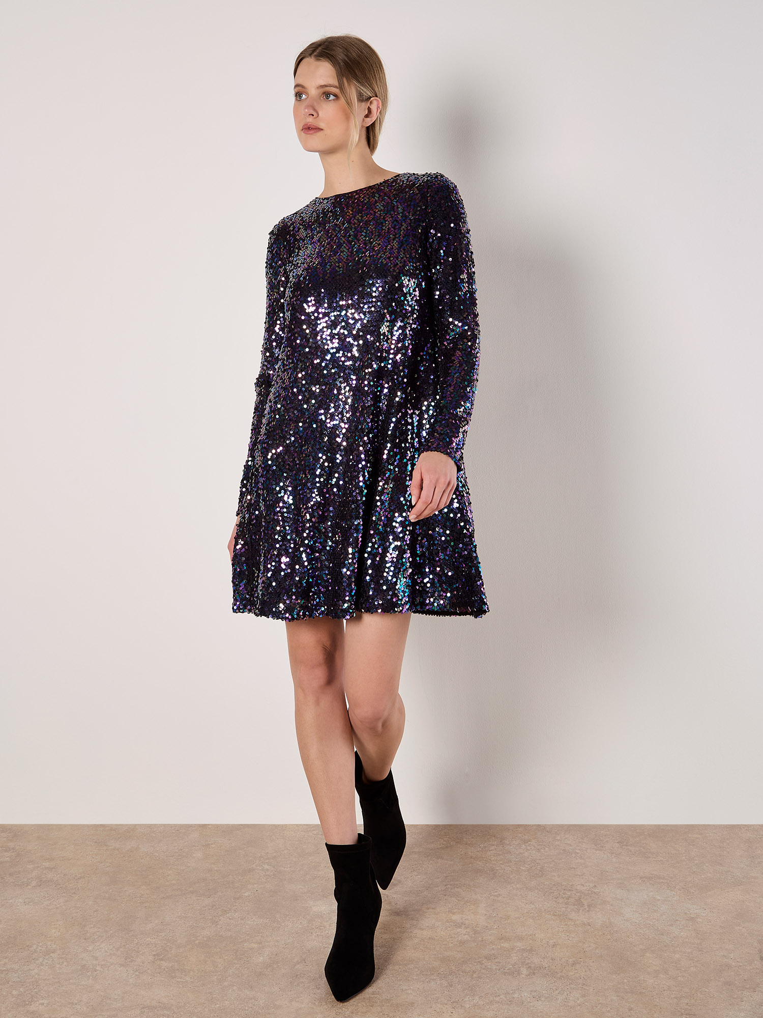 apricot black sequin dress Buy Apricot Black Sequin Puff Sleeve Tie Waist Dress from Next Turkey