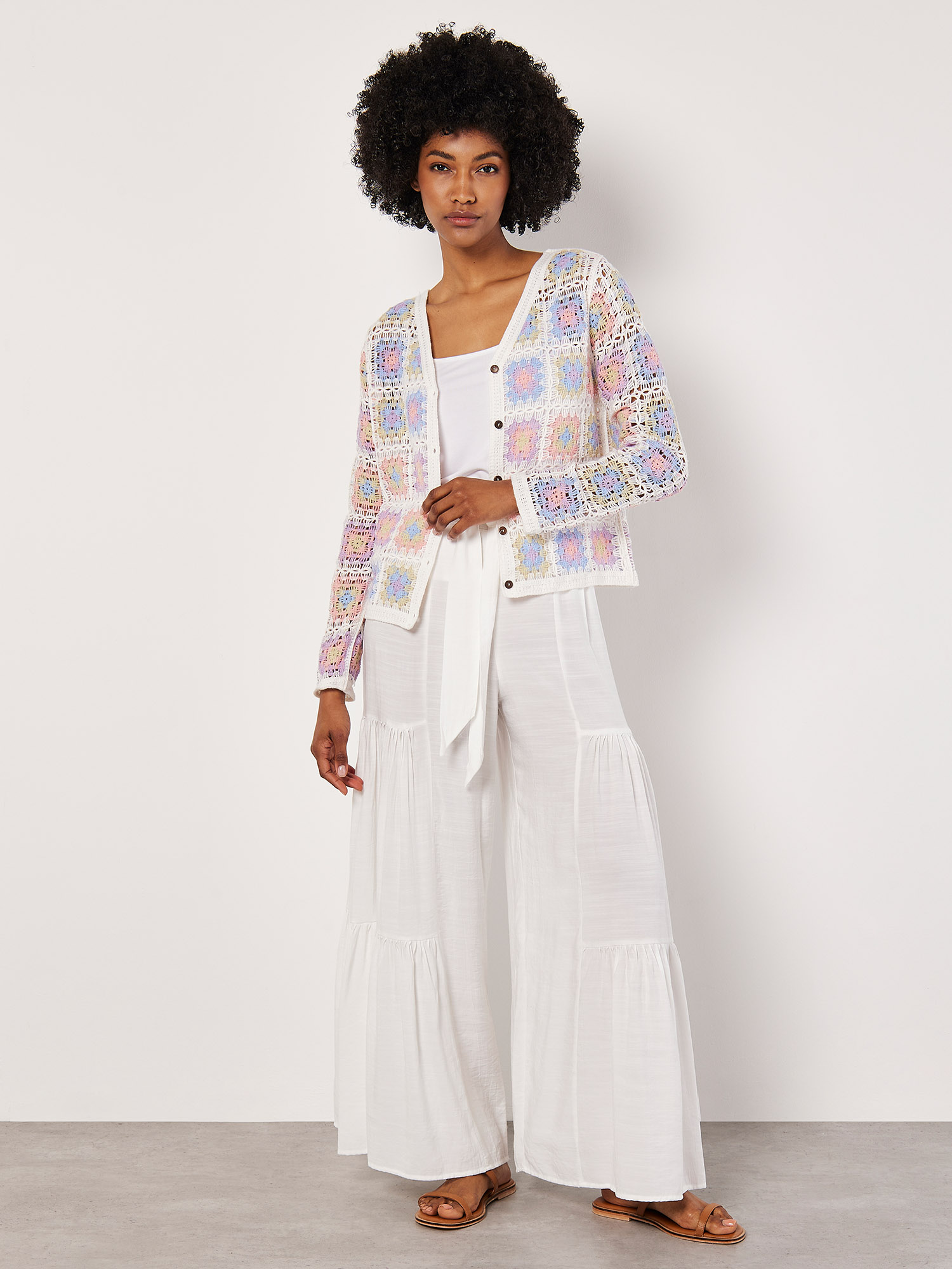 Apricot Striped Cardigan