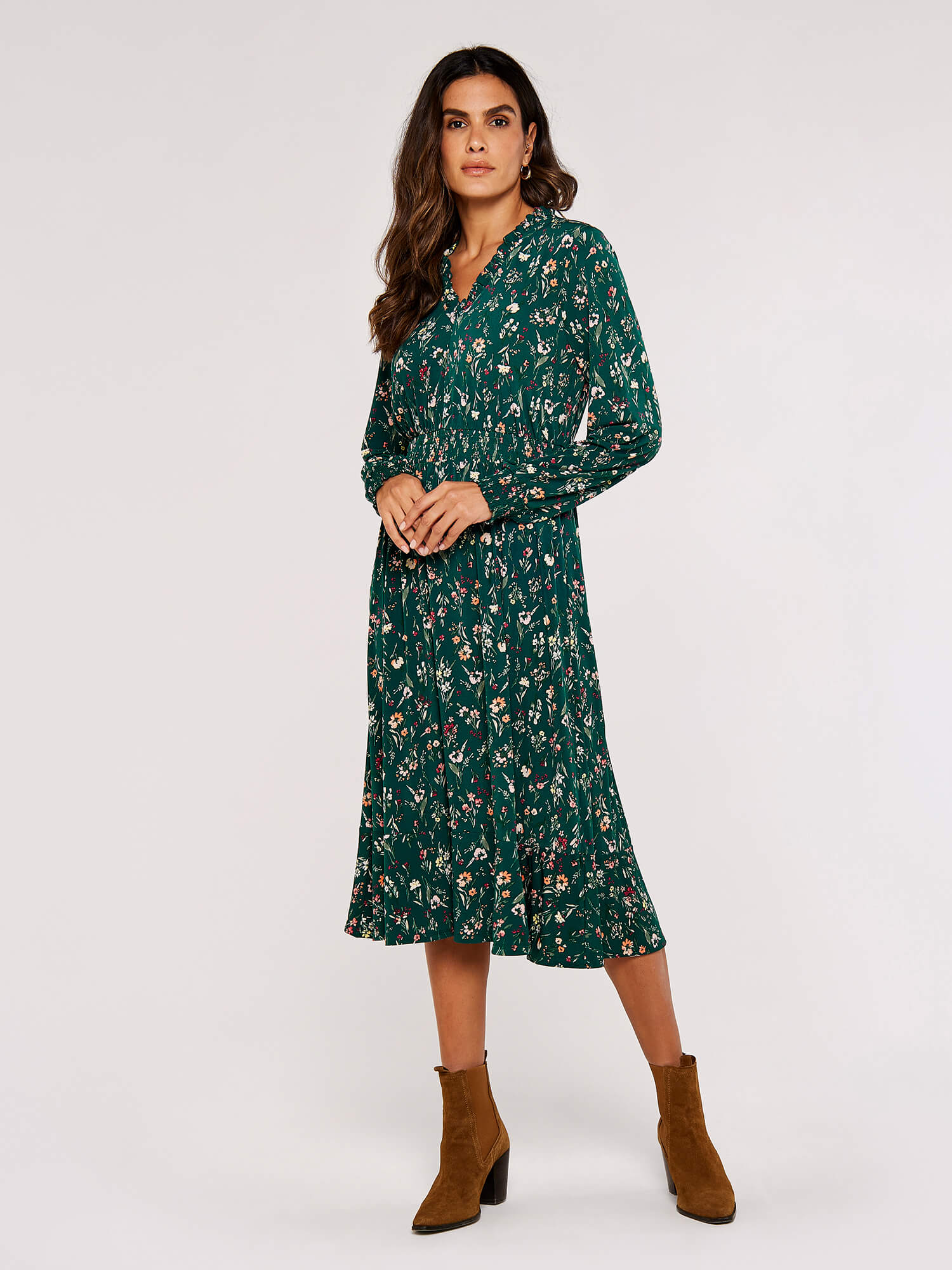 Meadow Floral Midi Dress | Apricot Clothing