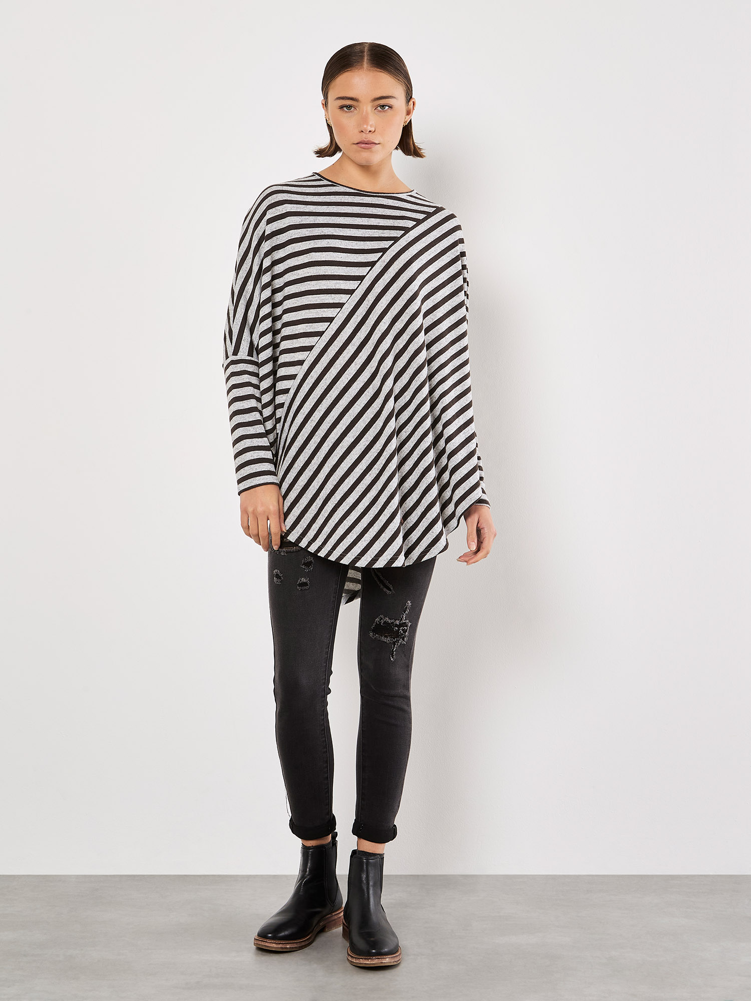 新品 Asymmetric Cotton-blend Jersey Top 新色】Asymmetric Cotton-blend Jersey Top - トップス