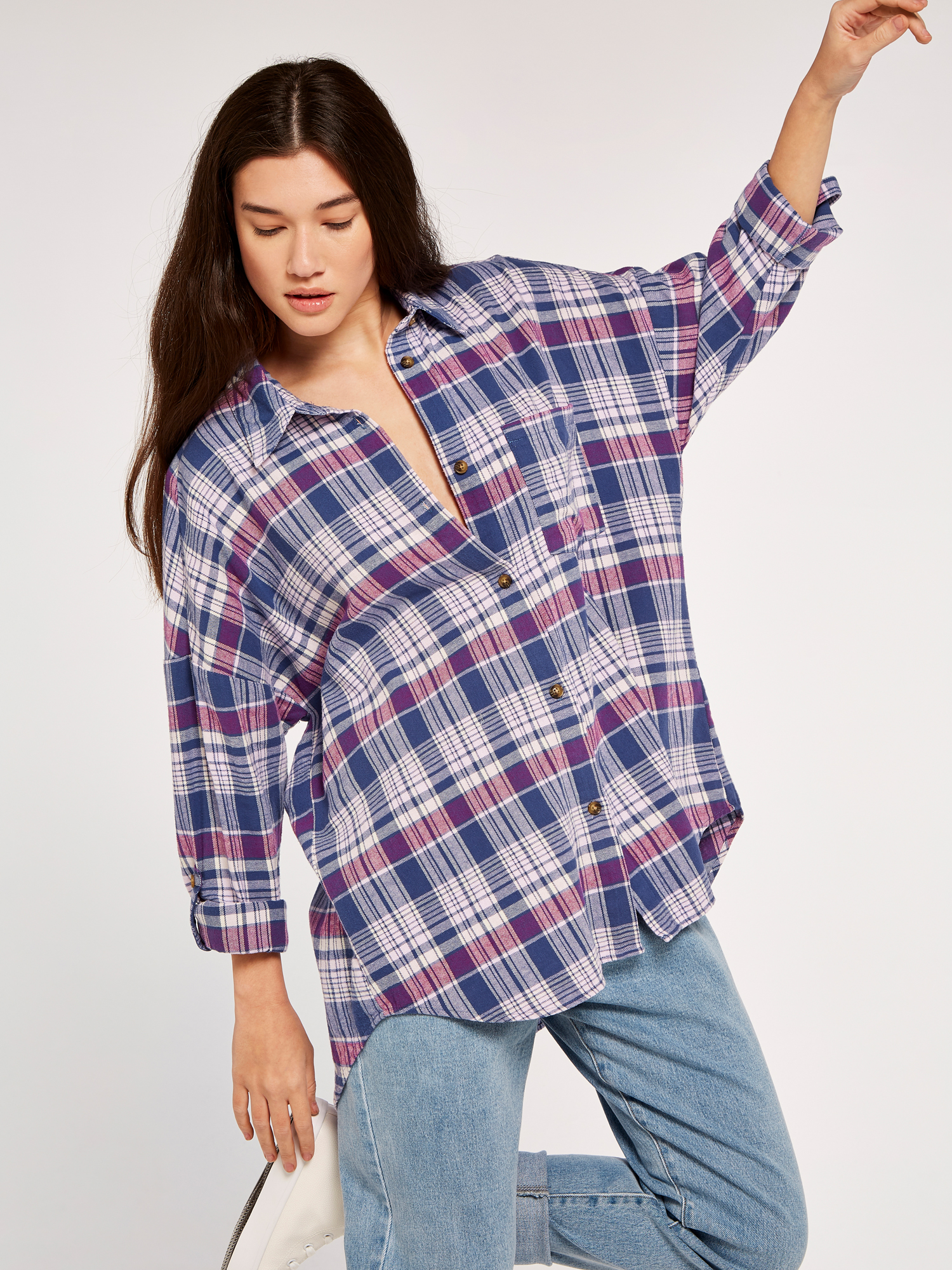 Oversized Check Shirt | Apricot UK