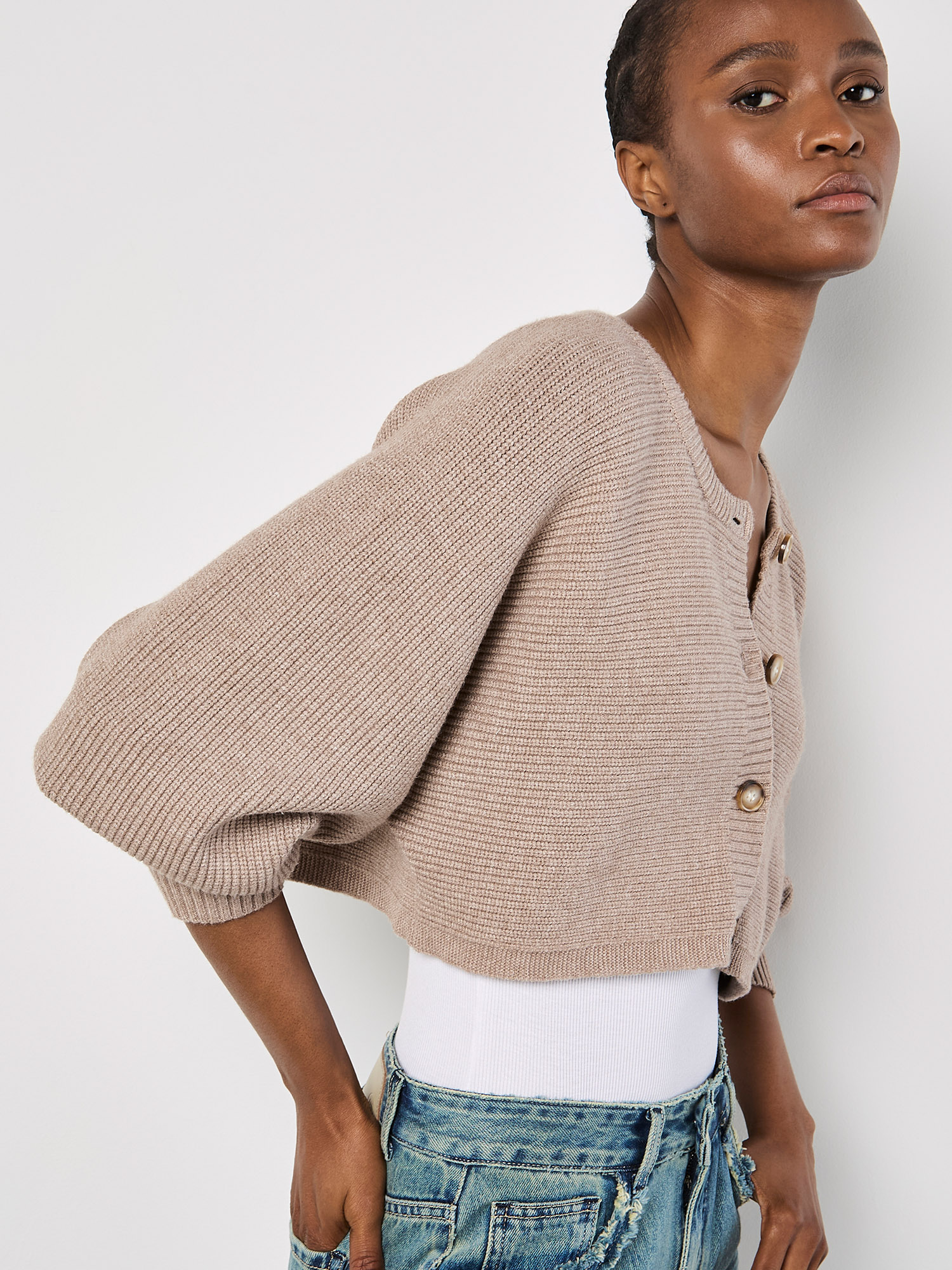 Sweater Cardigan - Apricot