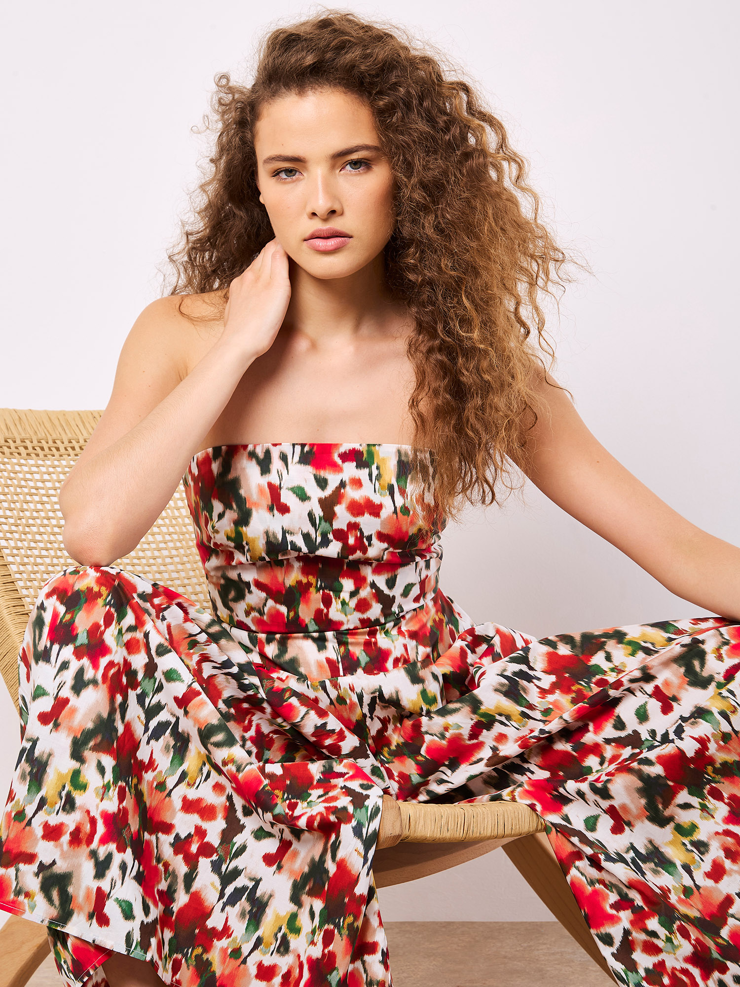 Floral Ikat Palazzo Jumpsuit | Apricot Clothing