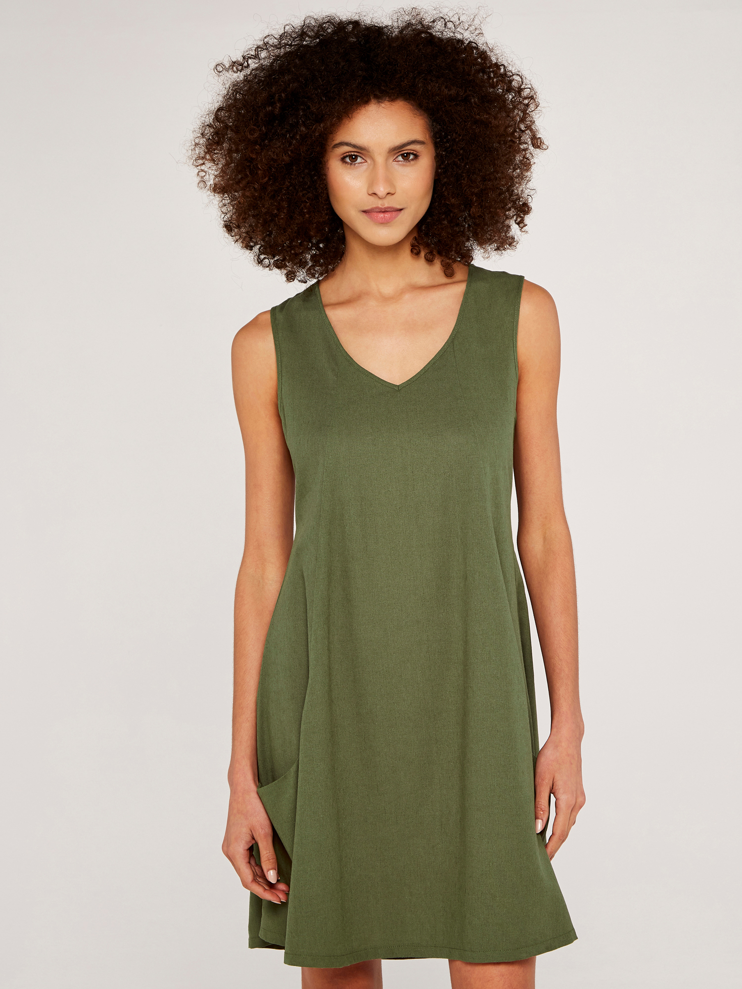 Basic Pocket Dress Apricot Clothing